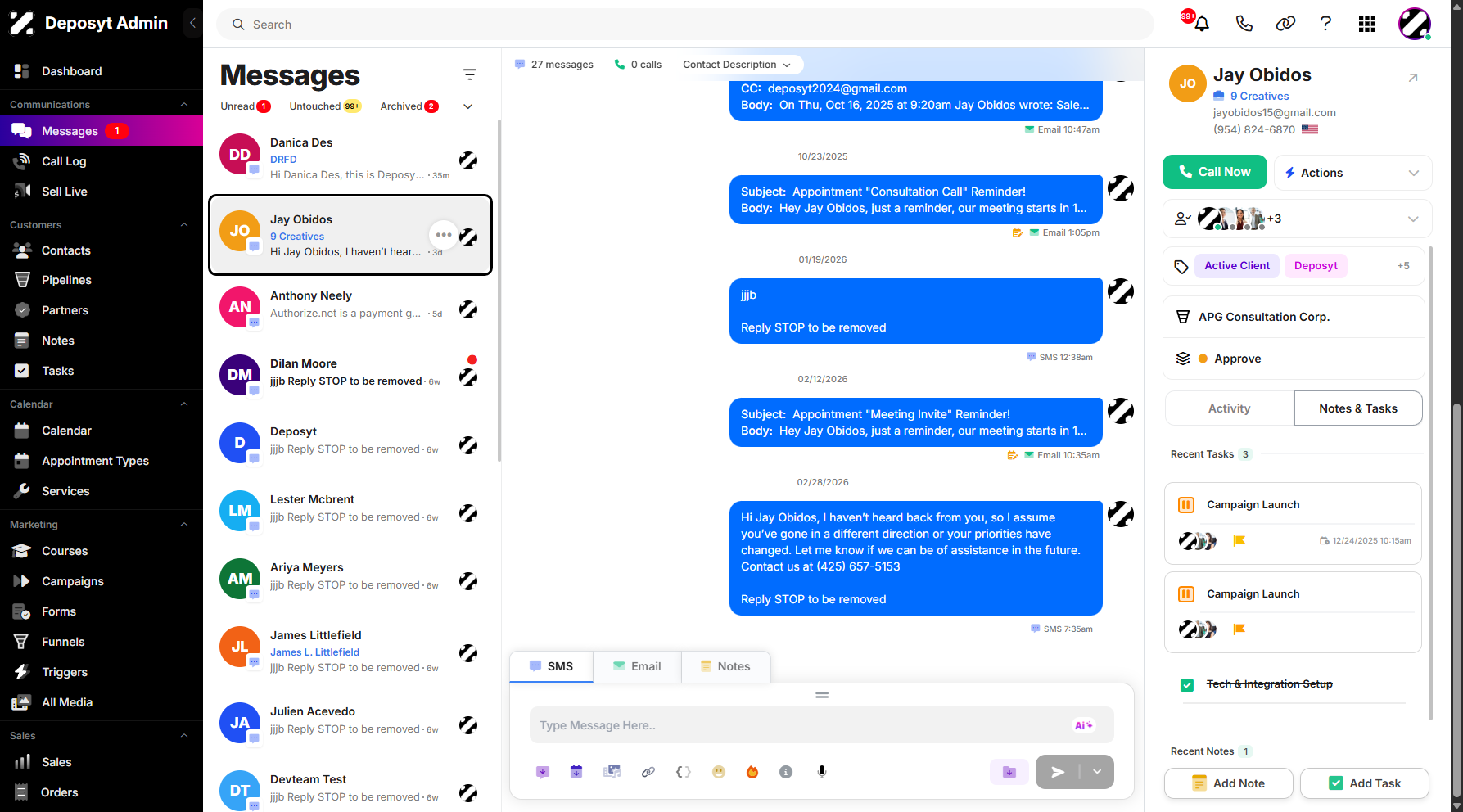 Step 2: Select a message, then click on it.