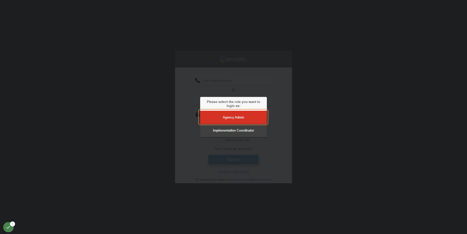 Click on Agency Admin