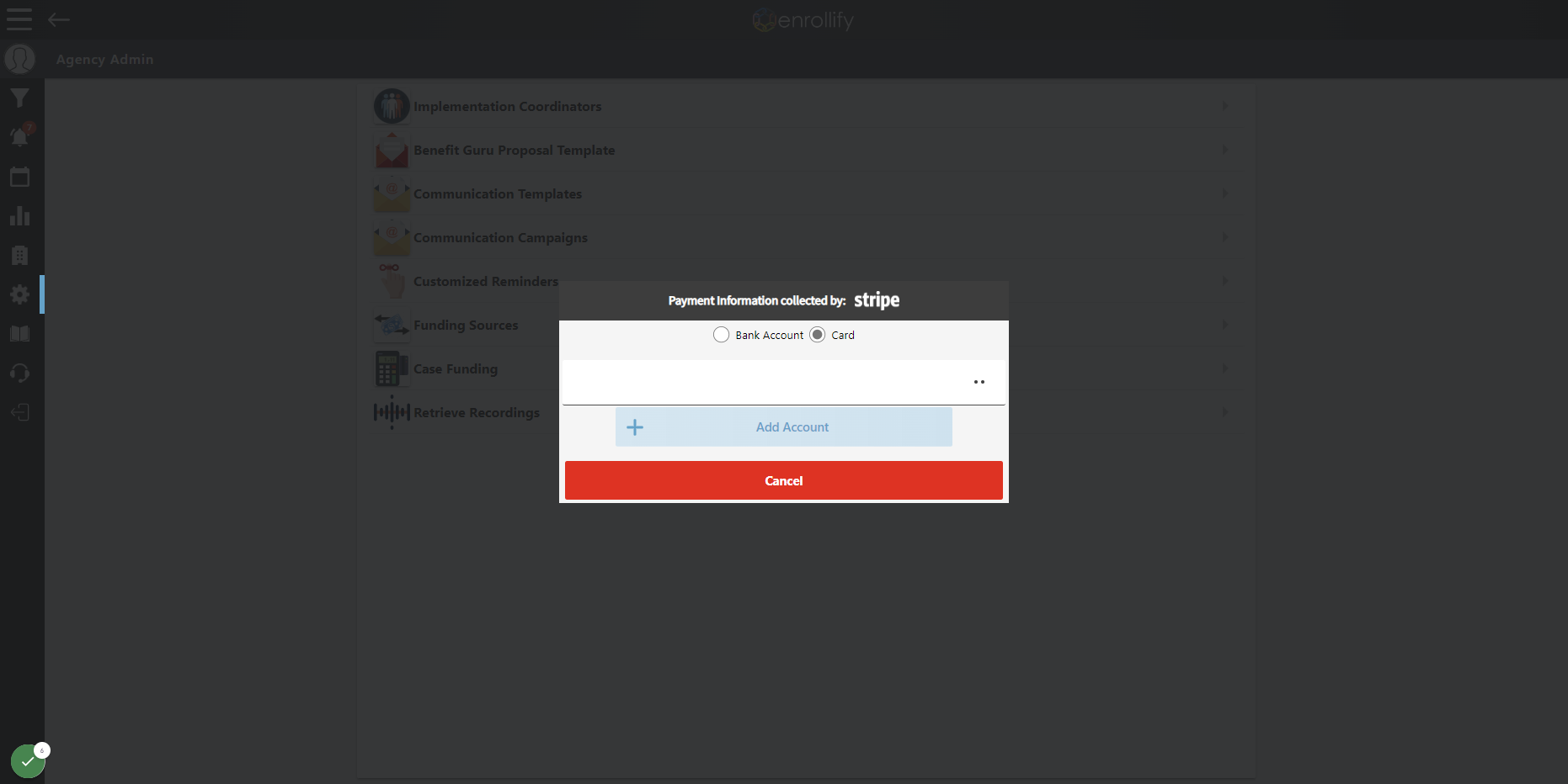 Click on Add Account