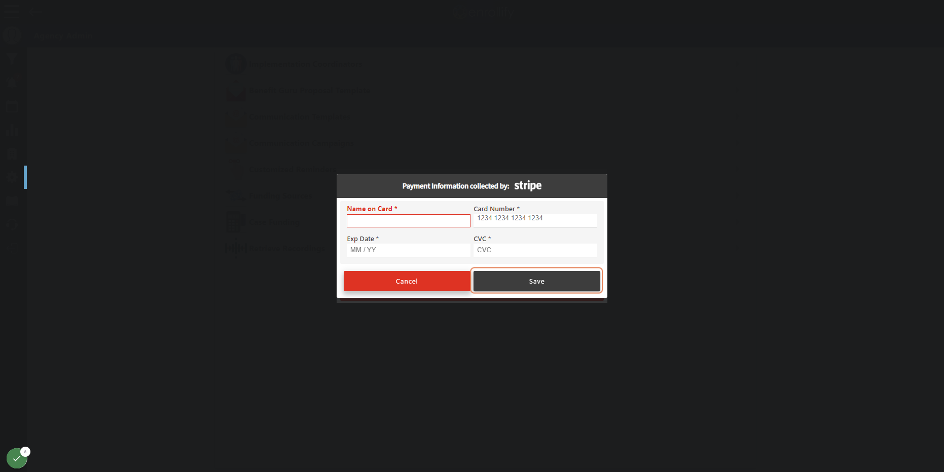 Click Save once you have entered your information.
