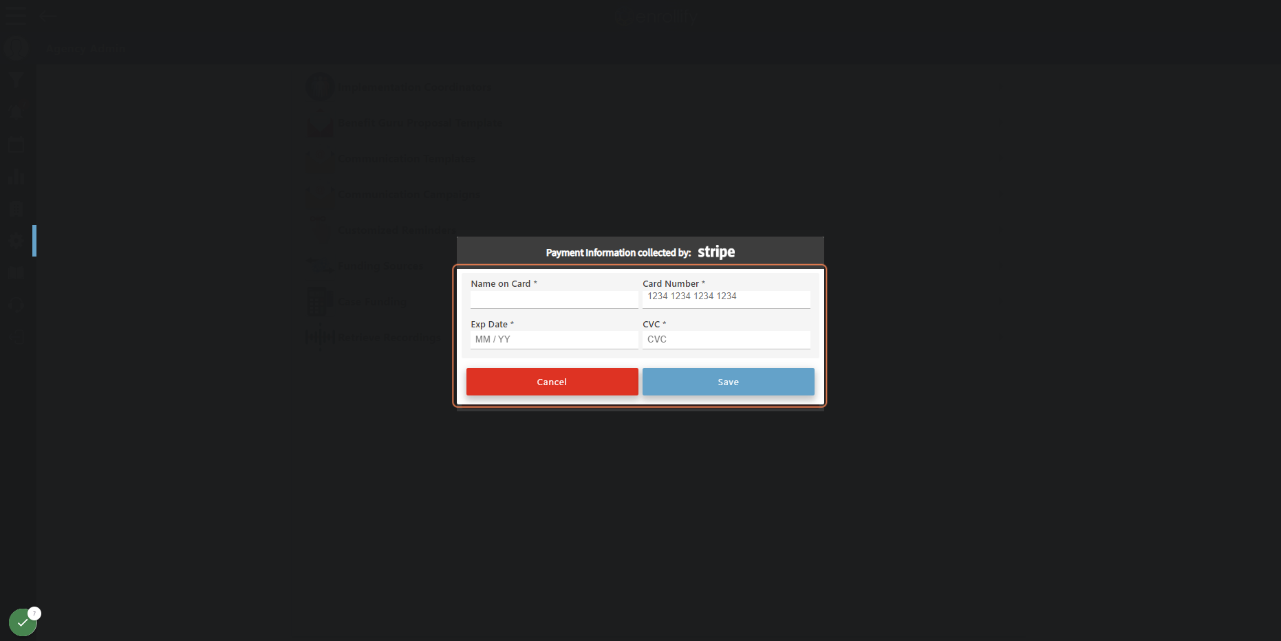 Enter Credit Card Information.