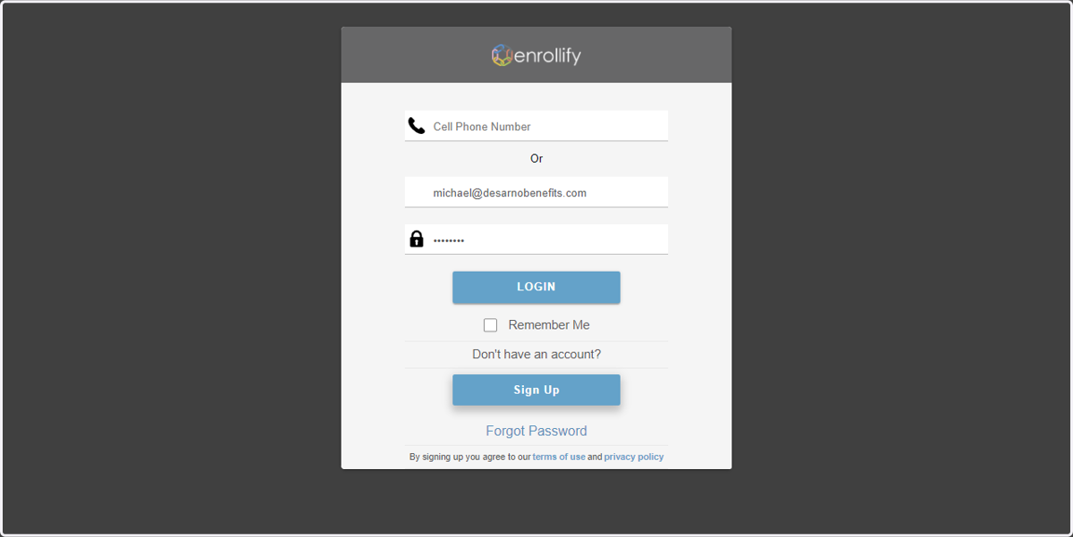 Enter Credentials and Click Login.