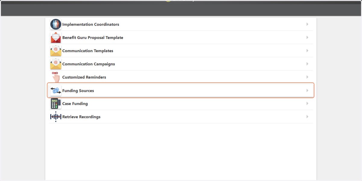 Click on Funding Sources