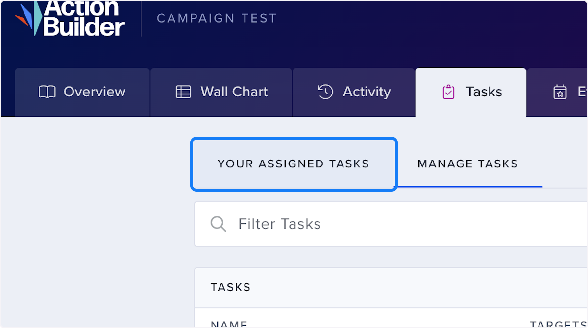 Click on YOUR ASSIGNED TASKS
