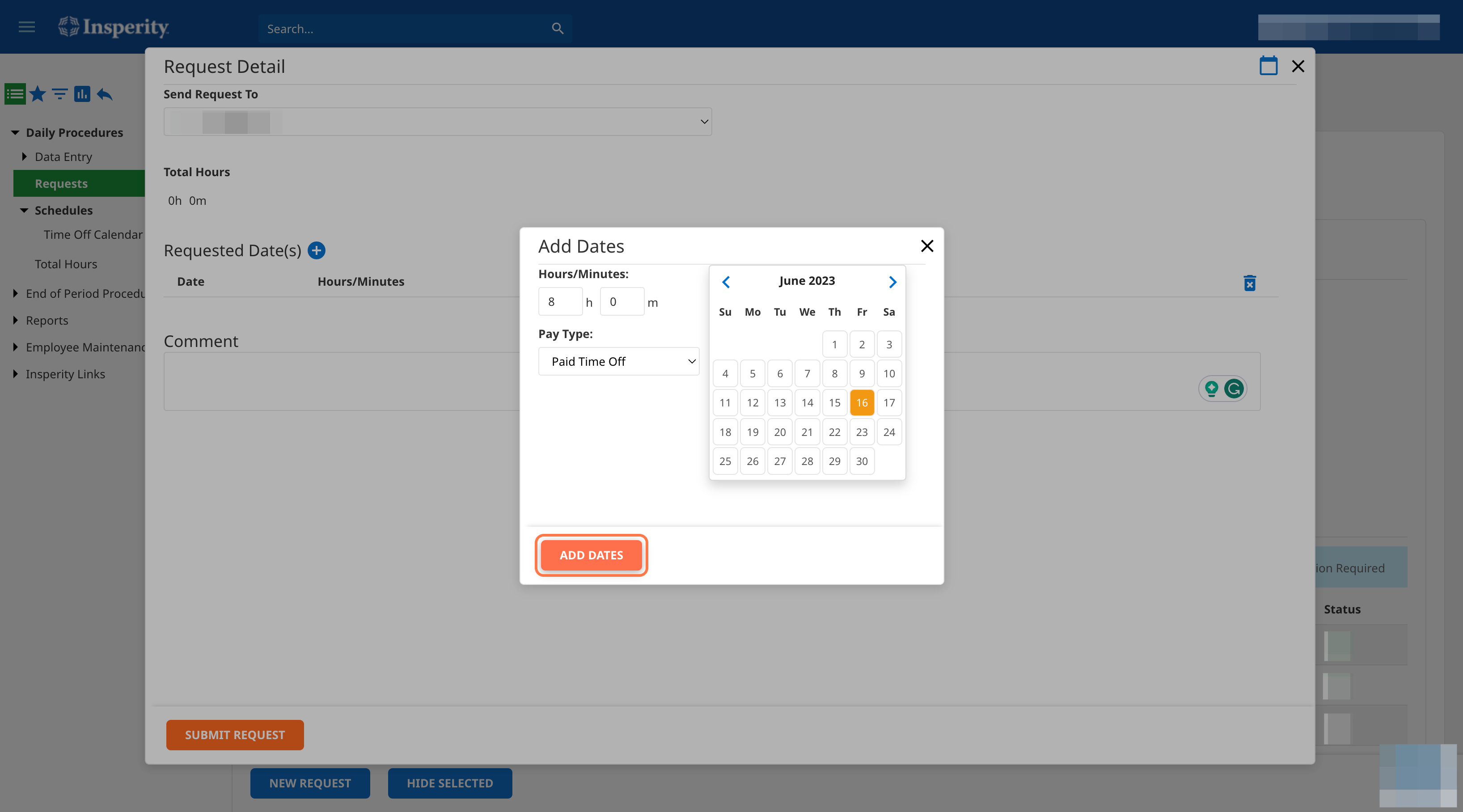 Click on ADD DATES