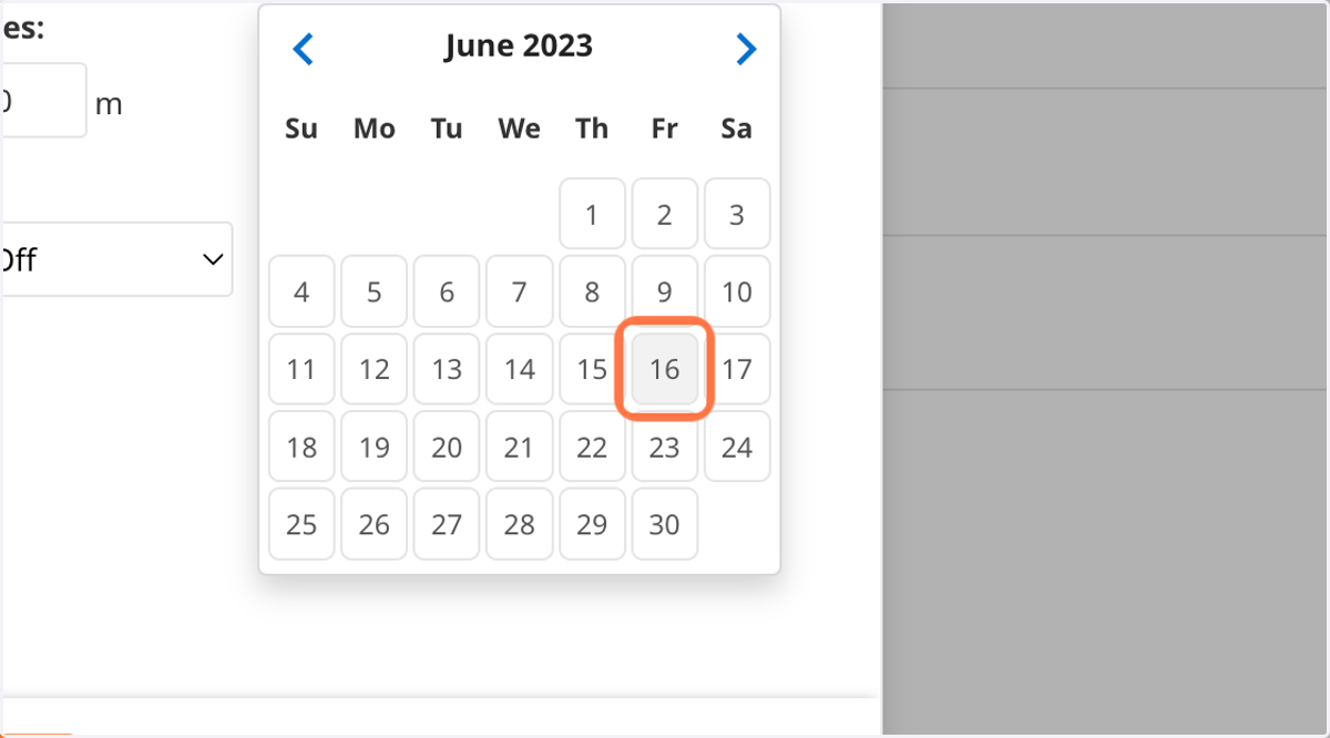 Select your date