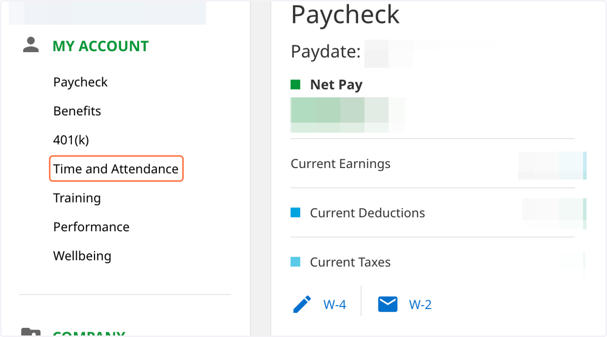 Click on Time and Attendance