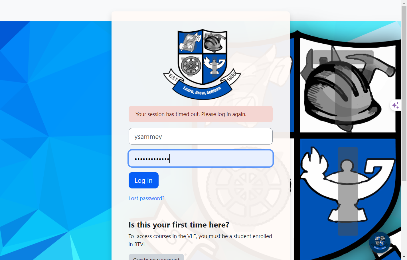Click on Log in