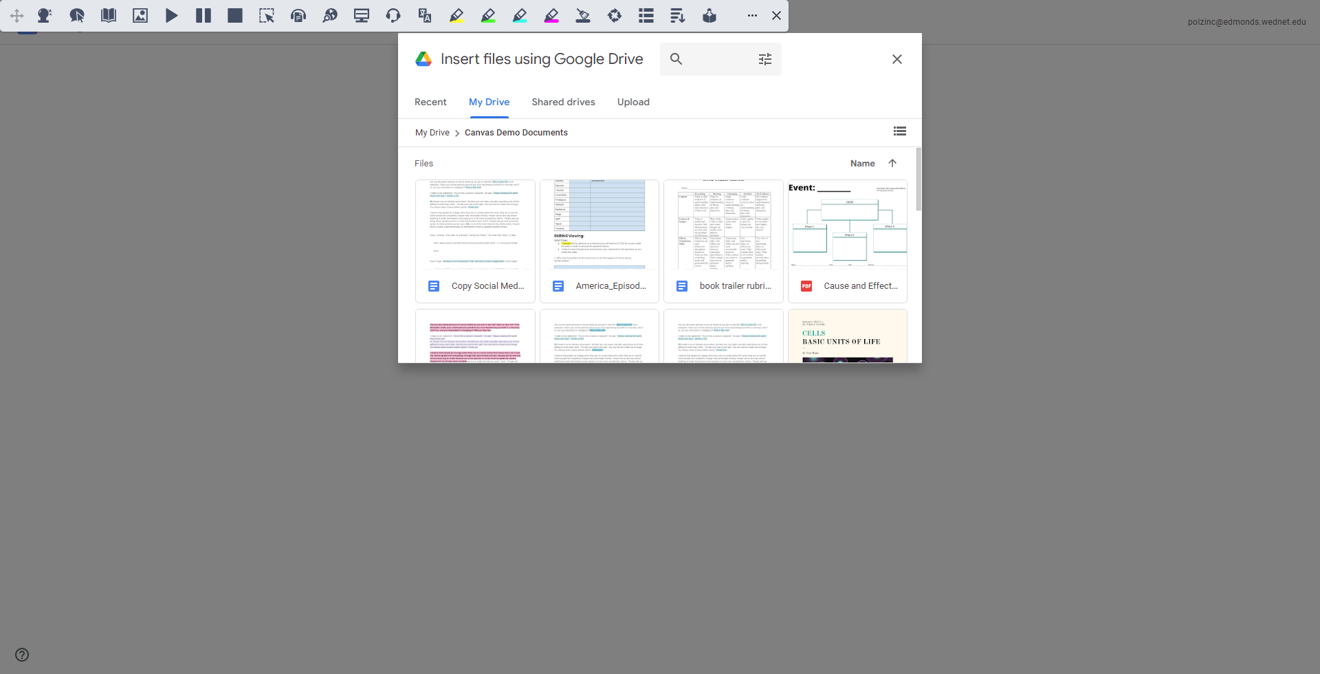 My Drive list of Documents