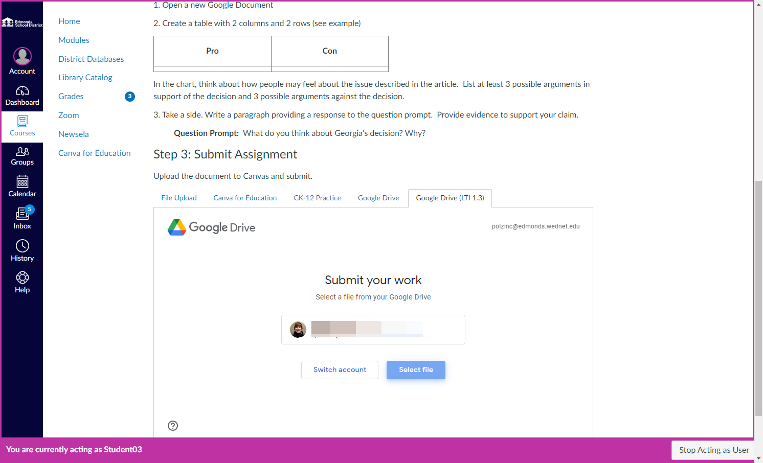 Click on Select file