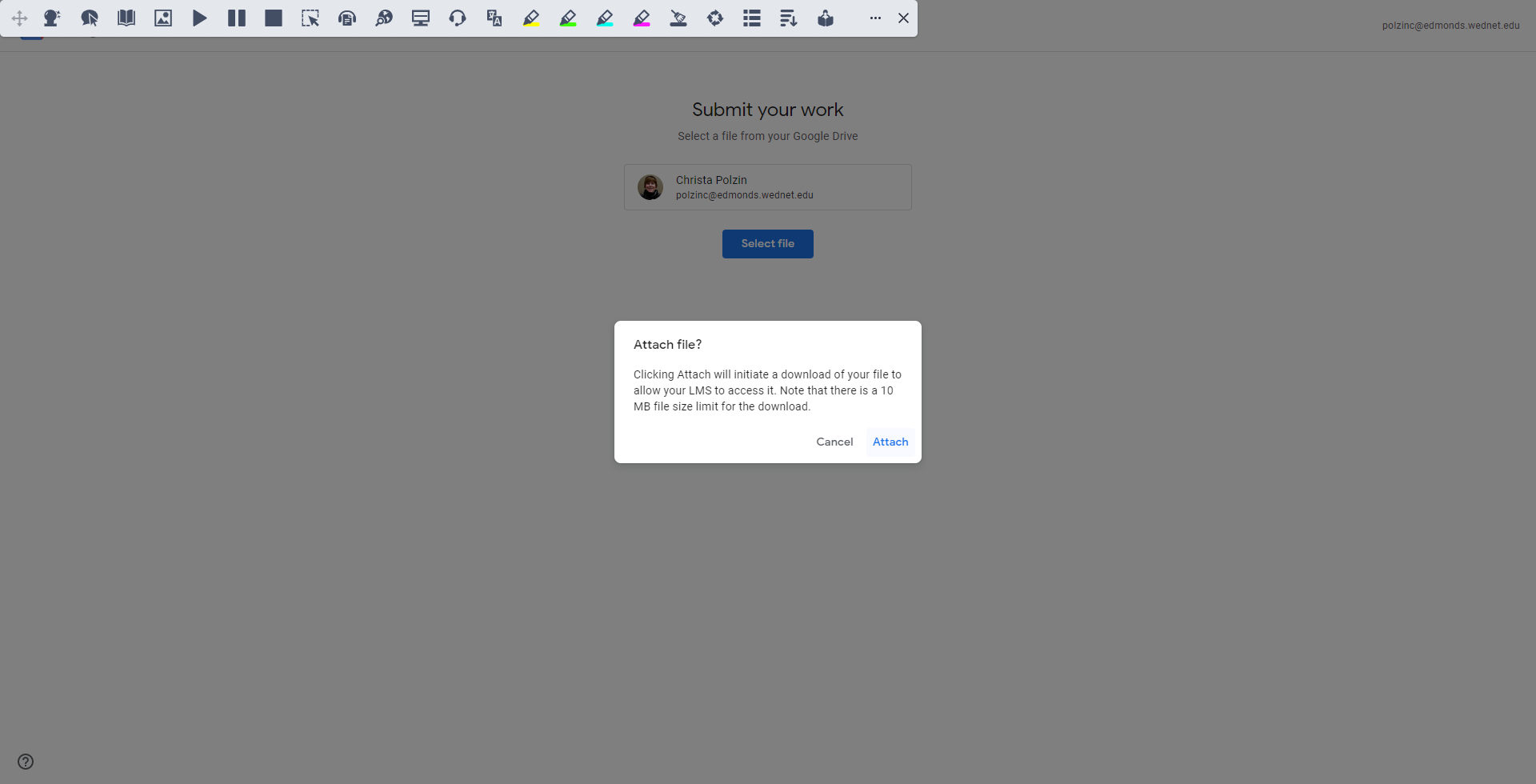 Click on Attach