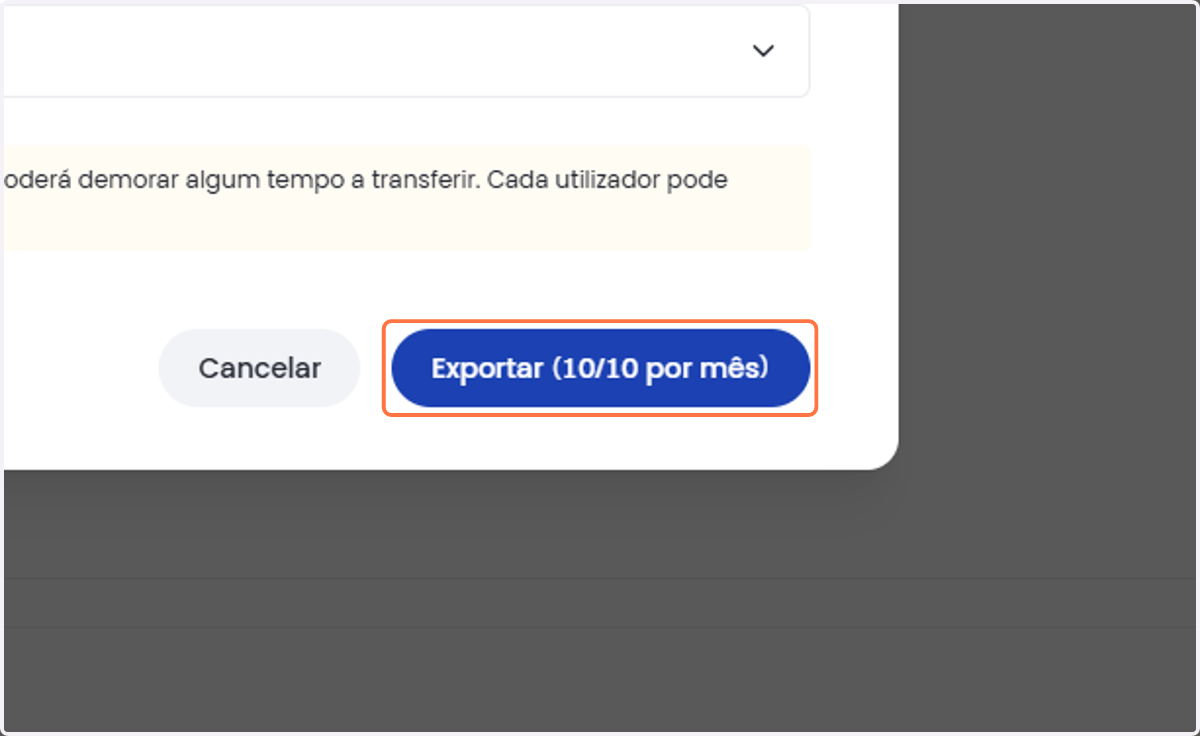 Clique em Exportar, logo abaixo
