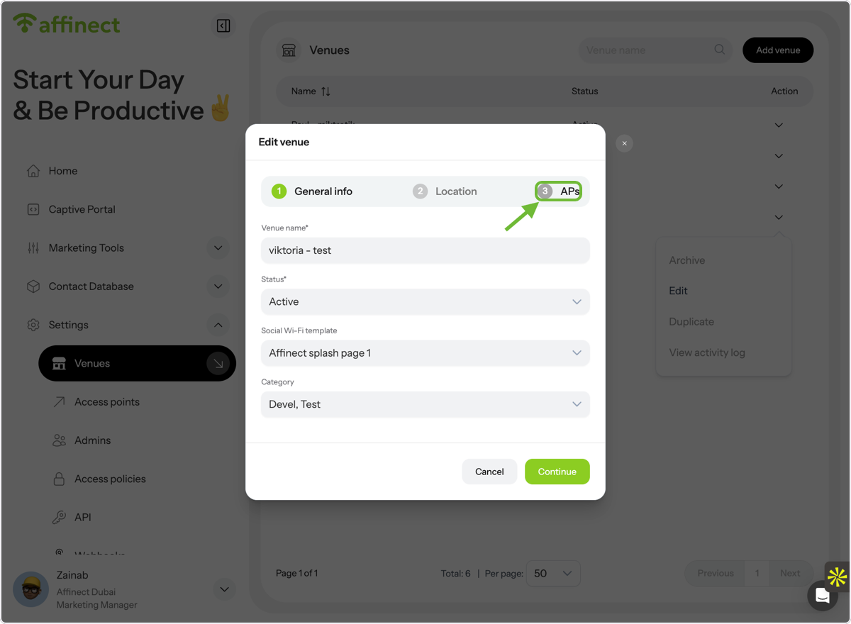 Access AP Settings