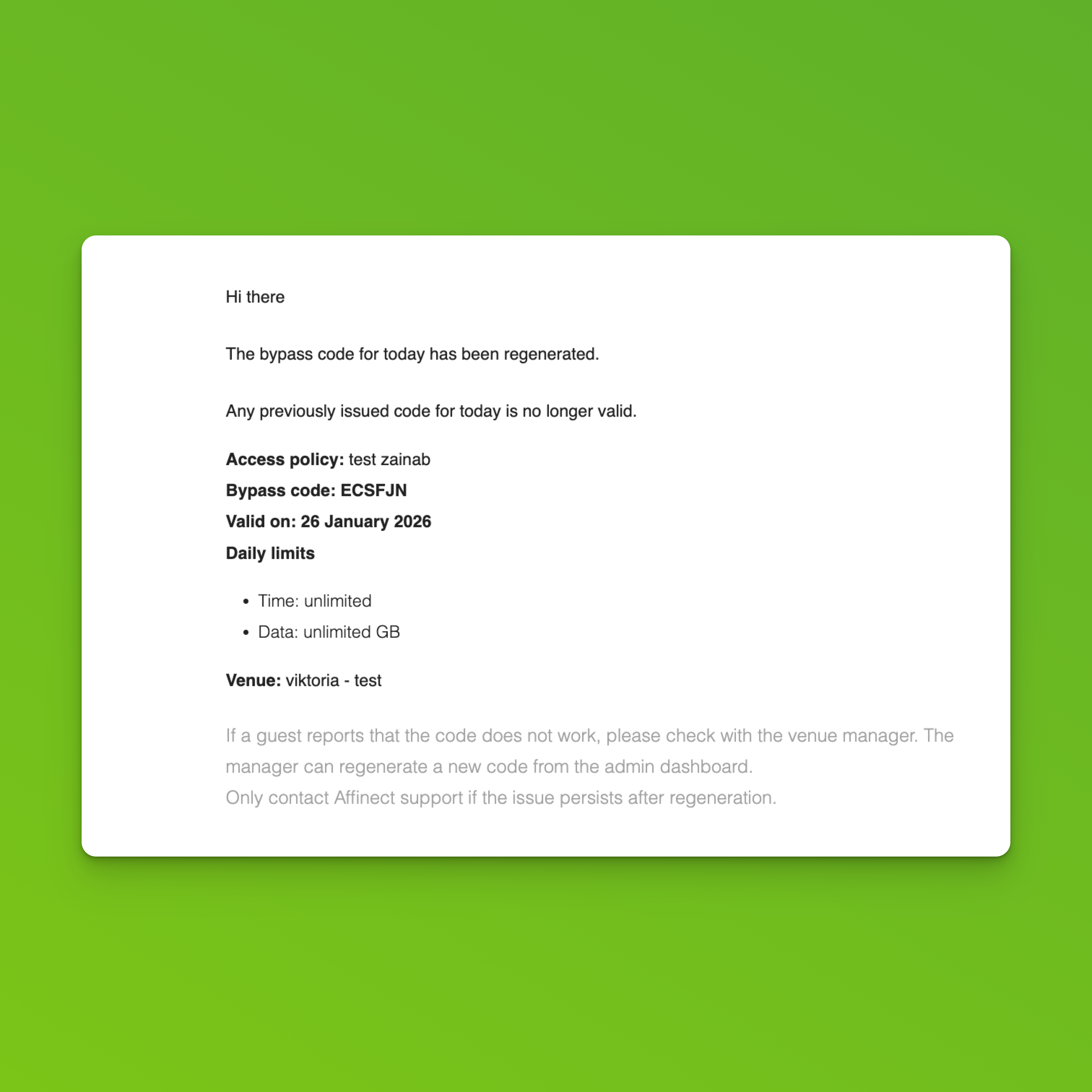 Receive Updated Passcode Notifications