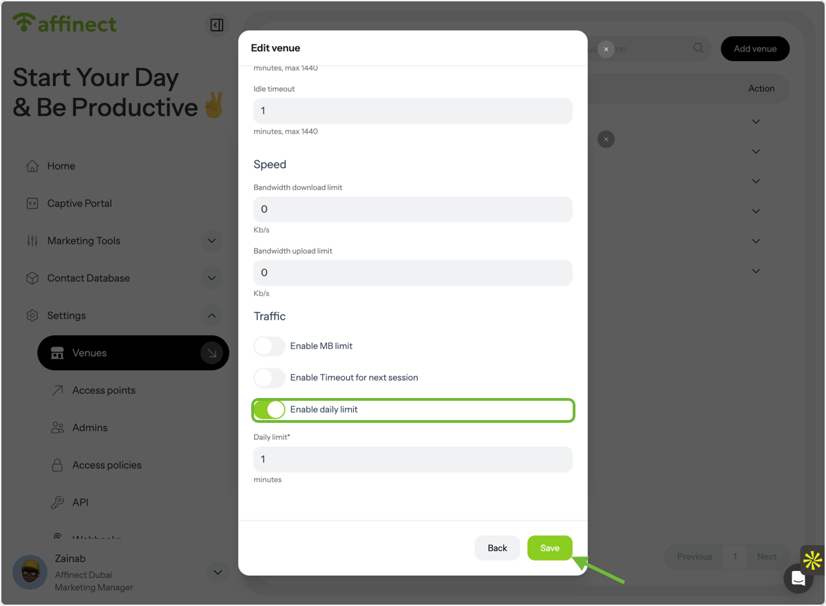 Enable Daily Browsing Limit