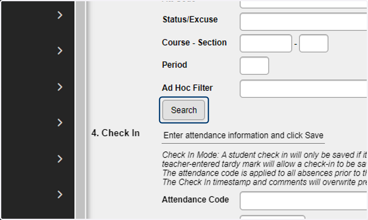 Click Search and confirm the name in Column B & Column C is the correct student.
