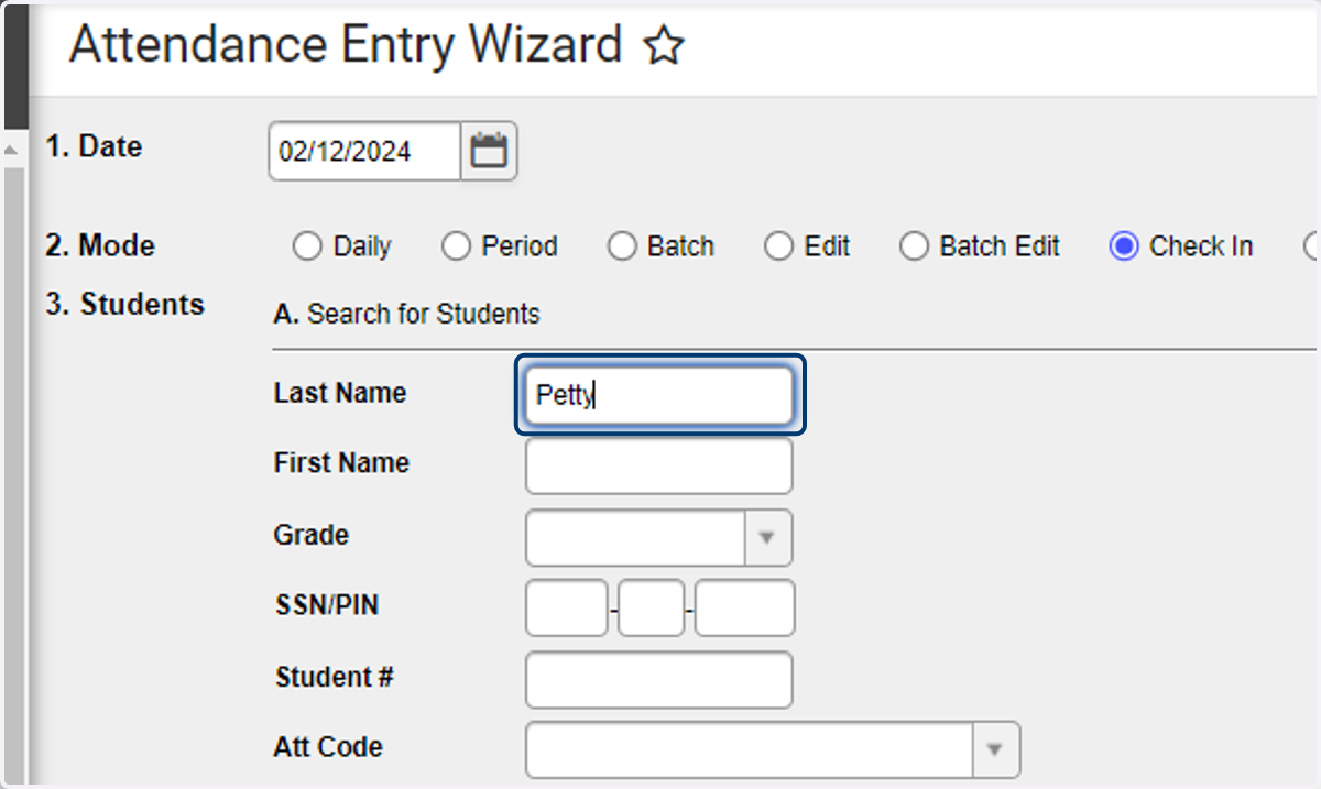 Enter the student's last name.