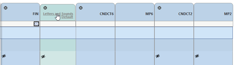 Now, you have to add the Lowercase, Uppercase, and Sounds columns. You will only have to do this once and then update as the year progresses. Click on the title Letters and Sounds Default.