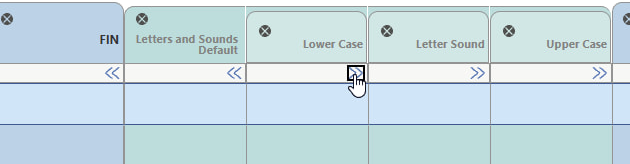 Click the Expand arrows to see all of the letter columns.