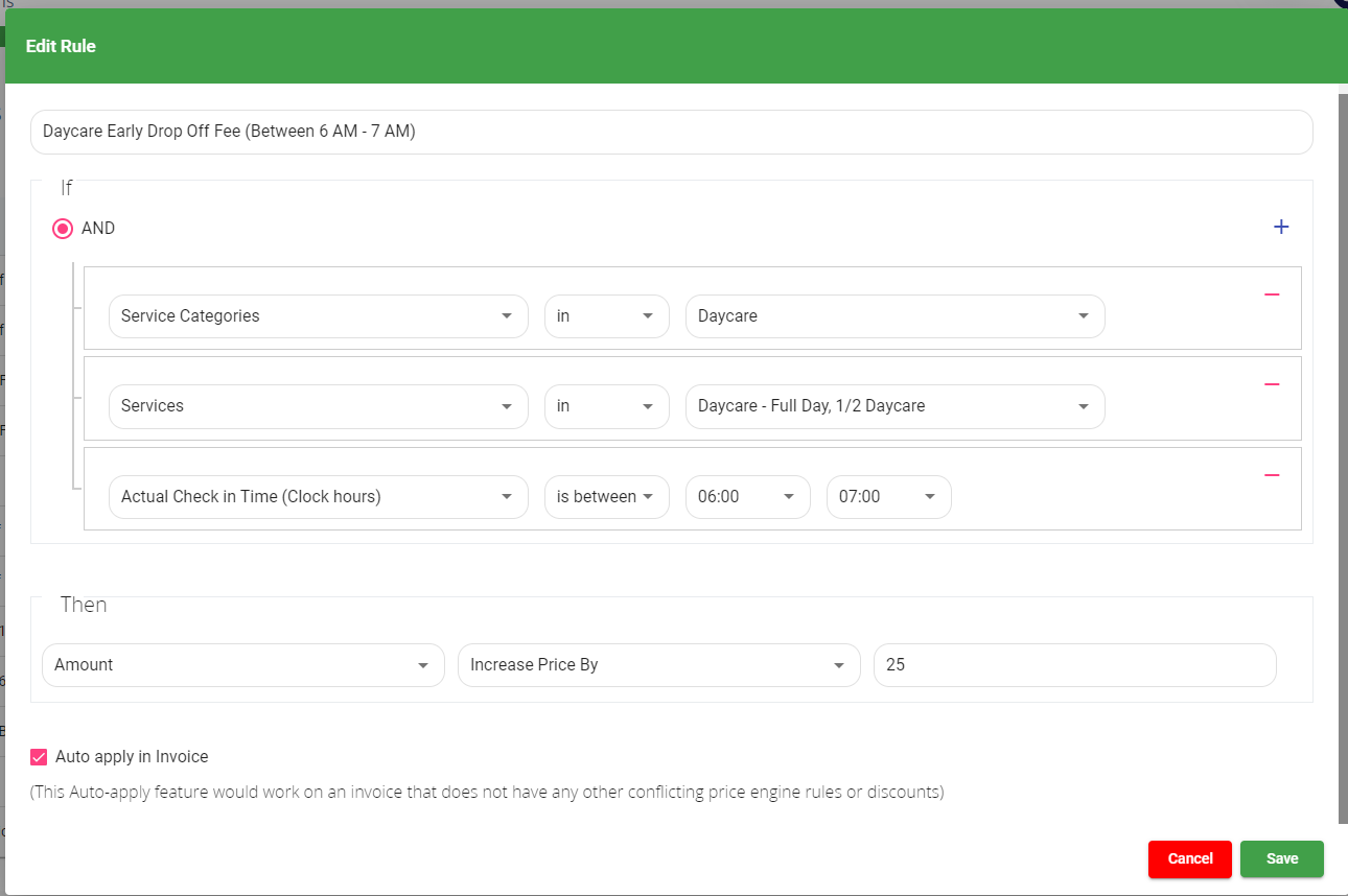 Configure your Pricing Rule by determining the following factors below: