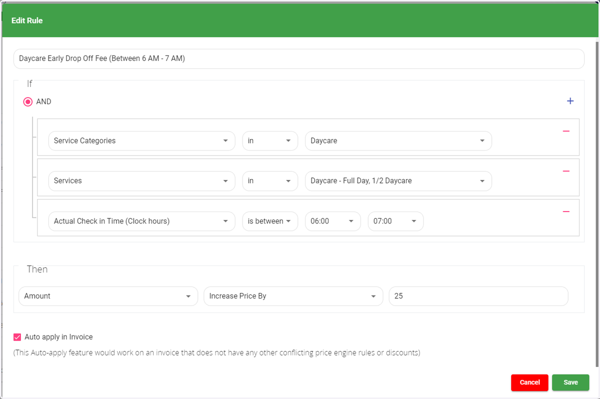 Configure your Pricing Rule by determining the following factors below: