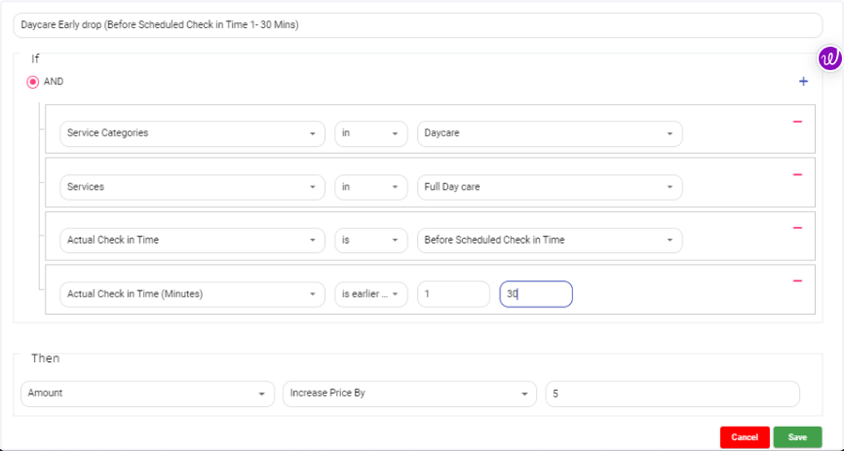 Configure your Pricing Rule by determining the following factors below: