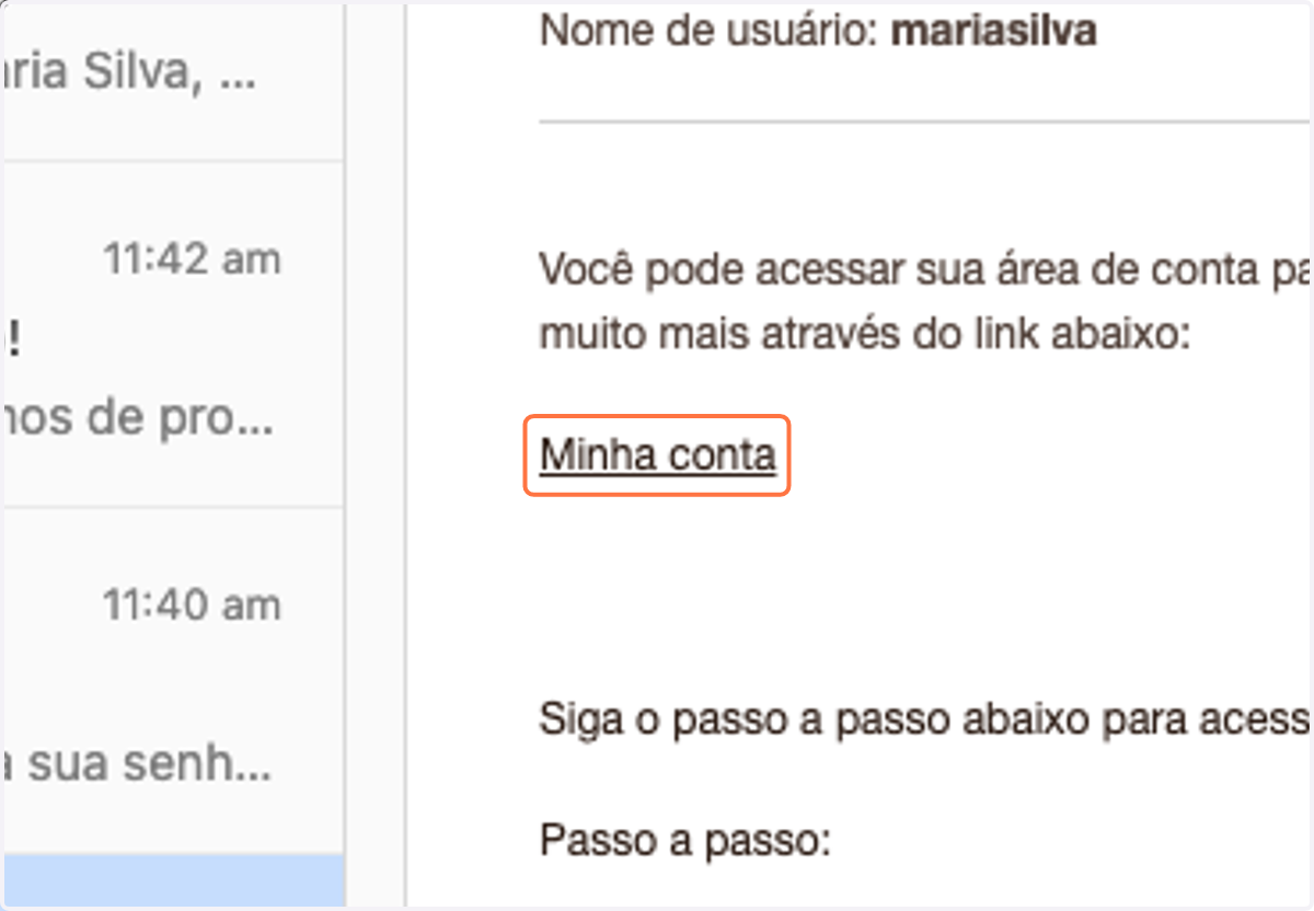 Clique em Minha conta