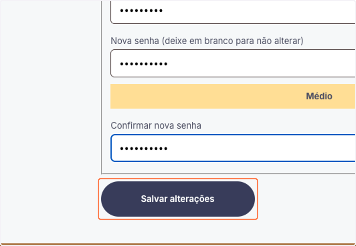 Clique on Salvar alterações