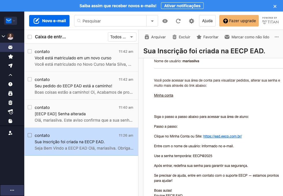 Veja seu usúario e senha padrão.