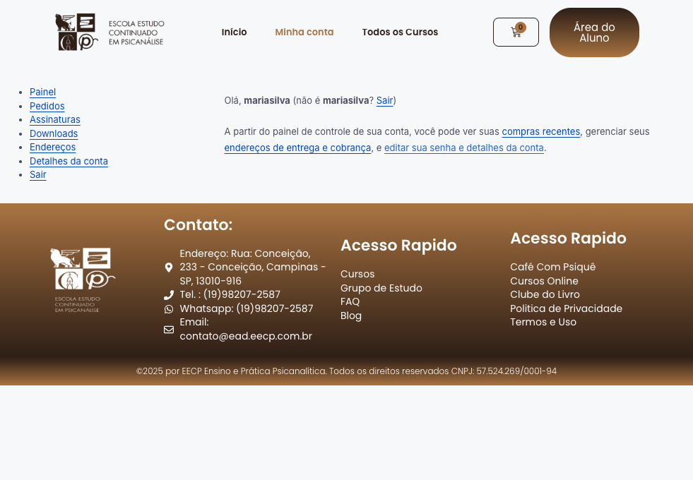 Clique em editar sua senha e detalhes da conta