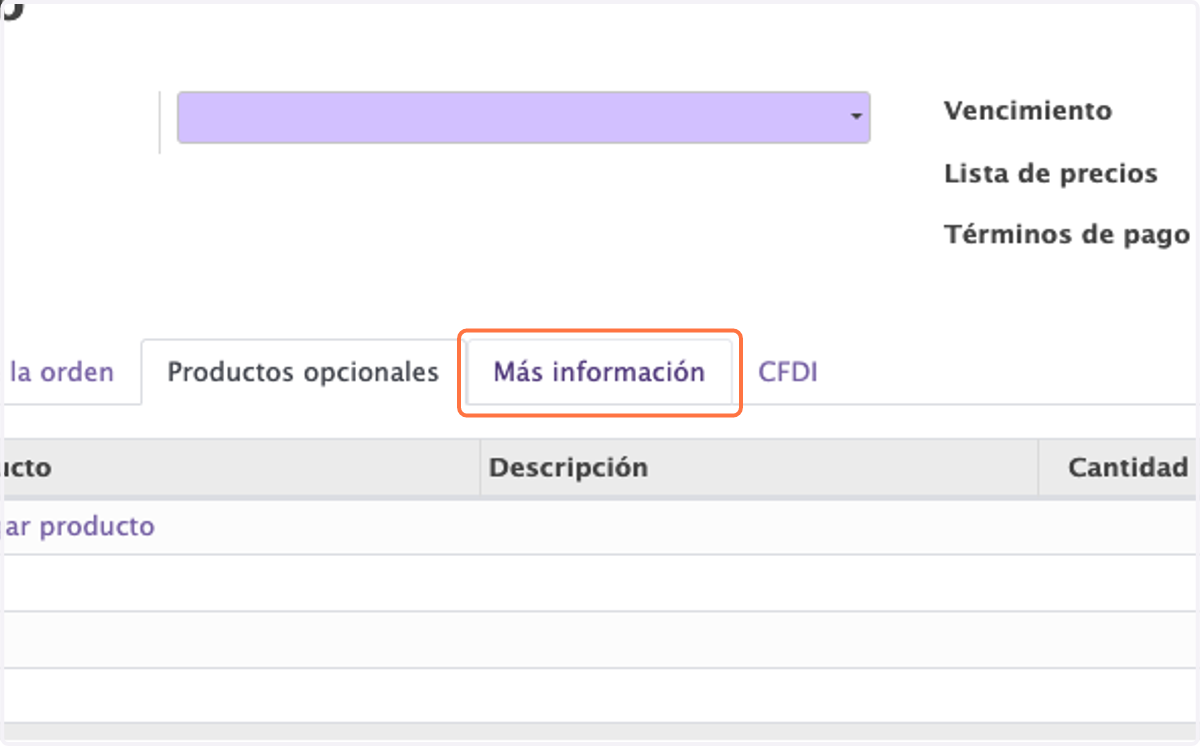 Si ud. maneja varios almacenes da click en Mas información