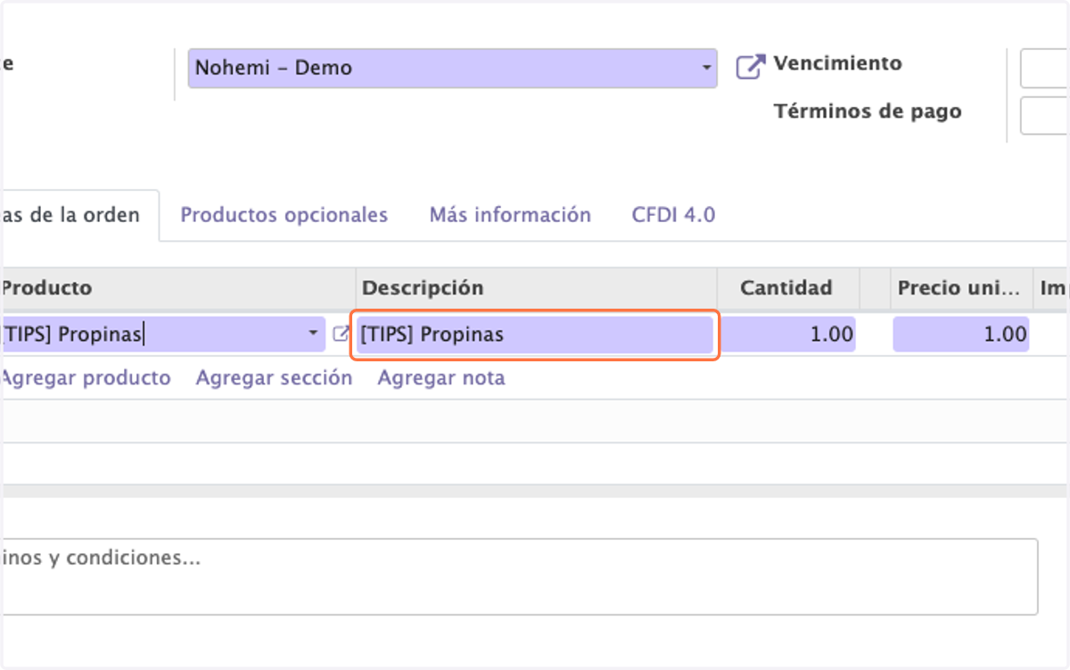 Verifica la Descripción de Producto