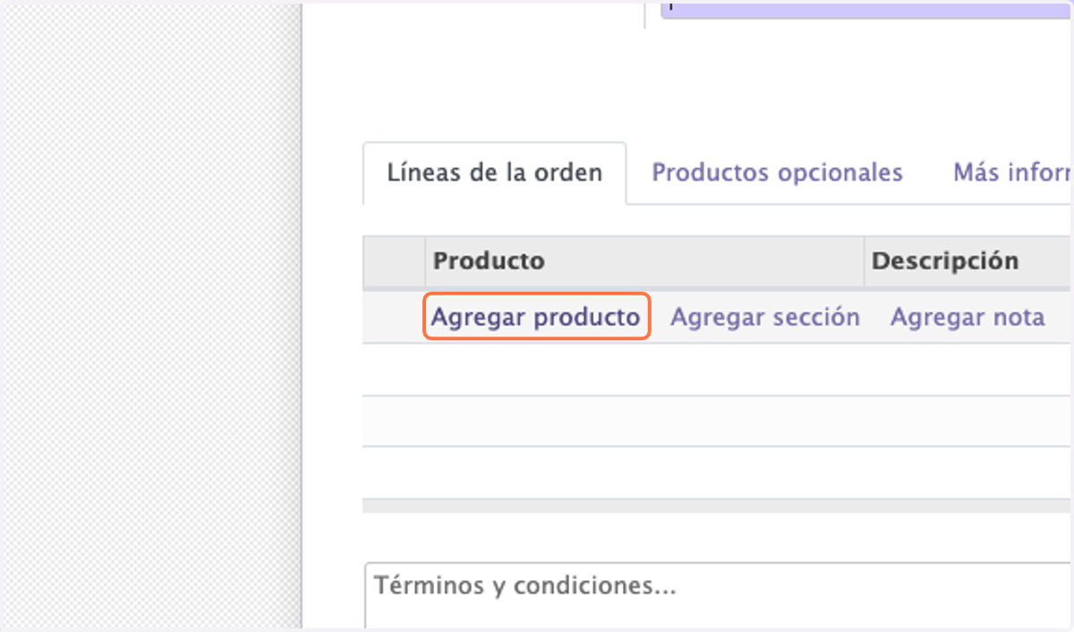 Agregue los productos que desea dando click en Agregar un producto