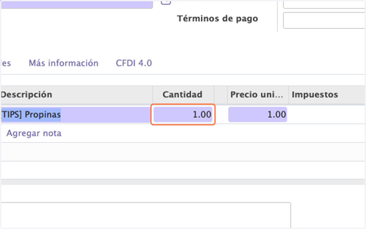 Ingresa Cantidad de Productos o Servicio