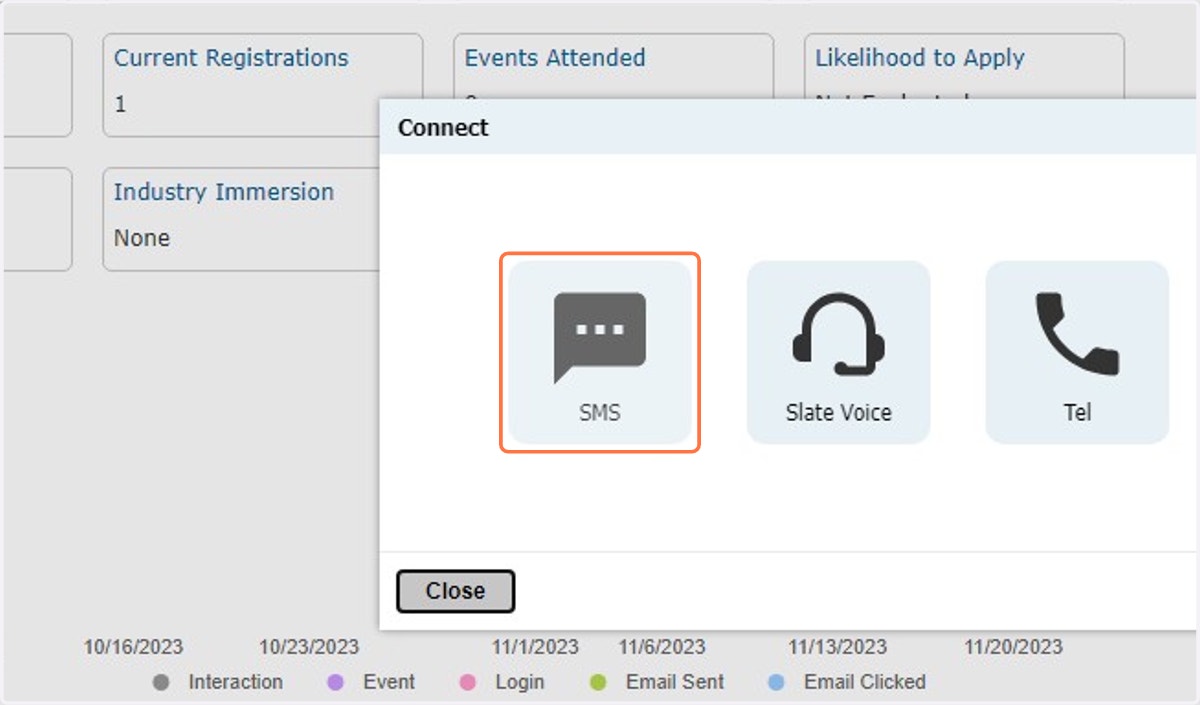 Click on SMS