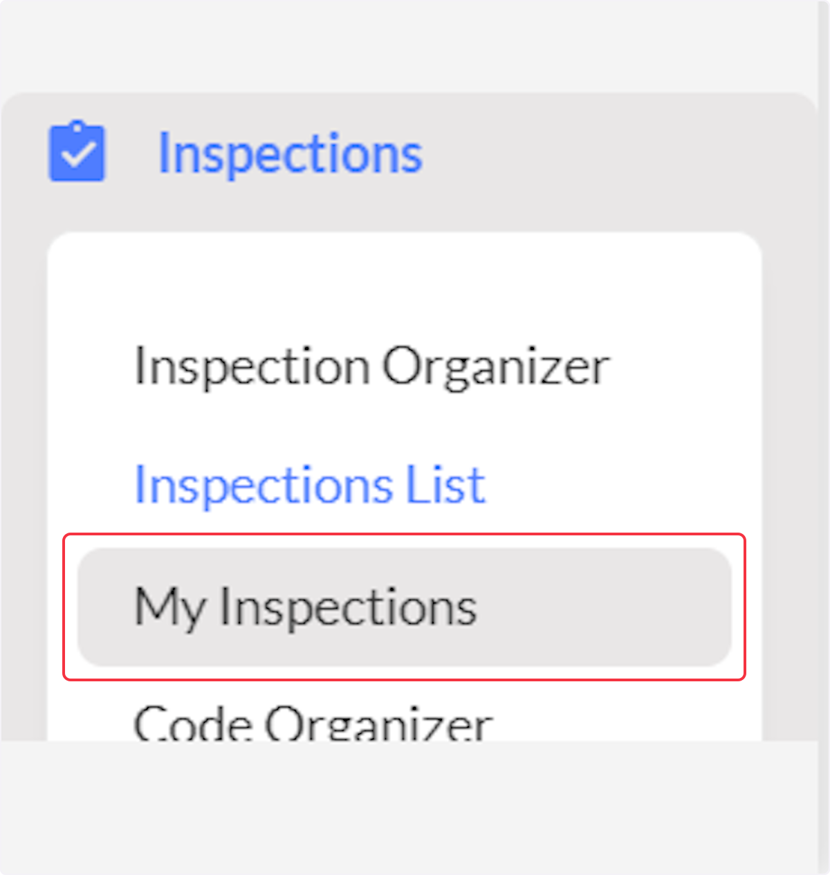 Click on My Inspections.