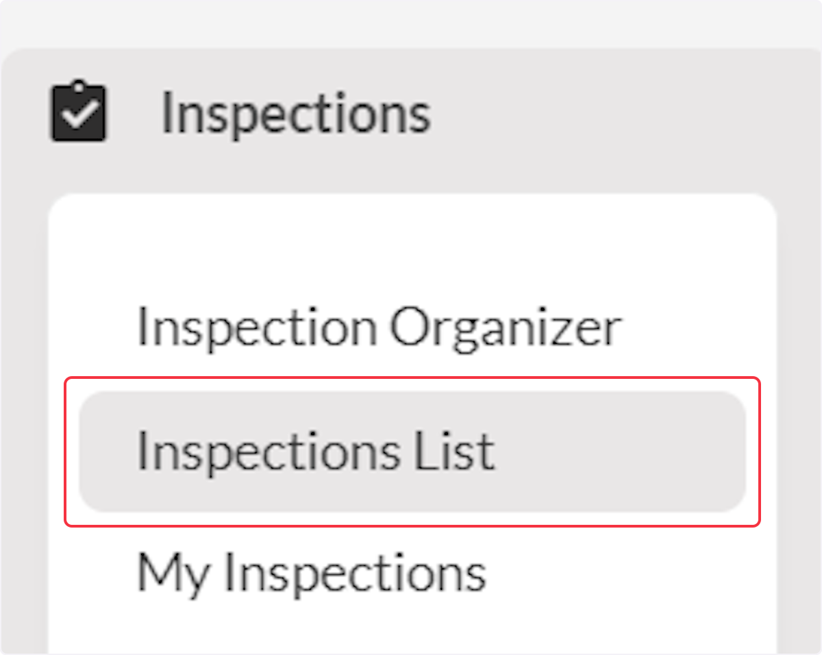Click on Inspections List or My Inspections (see next step).