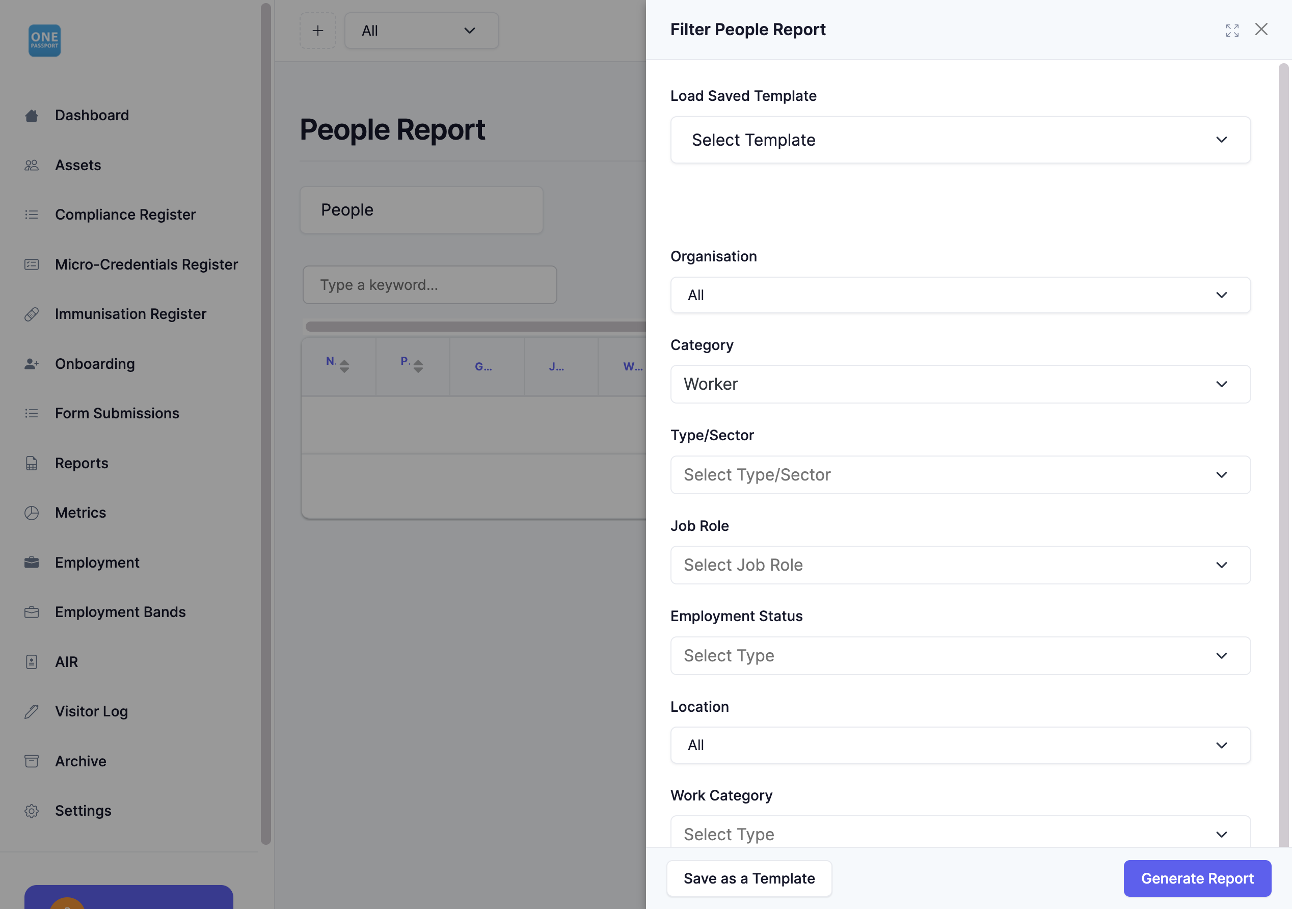 A pop-up window will appear, allowing you to choose the report you want to display.