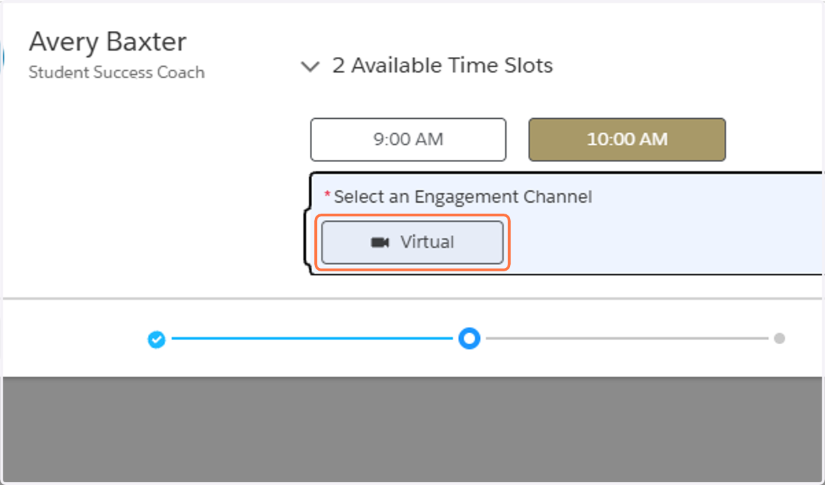 Choose In-Person or Virtual. Sometimes there will be options for in-person only or virtual only or both.