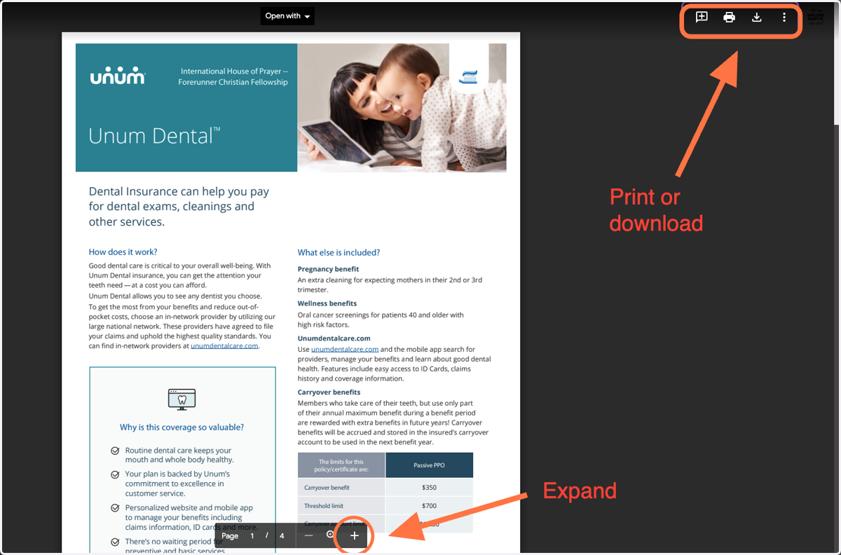 From here you can download, print or expand the summary pages to view.