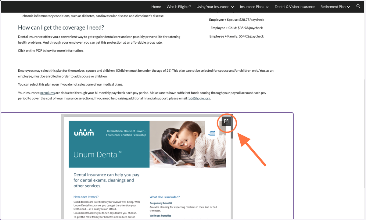 Click on the pop out summary page.