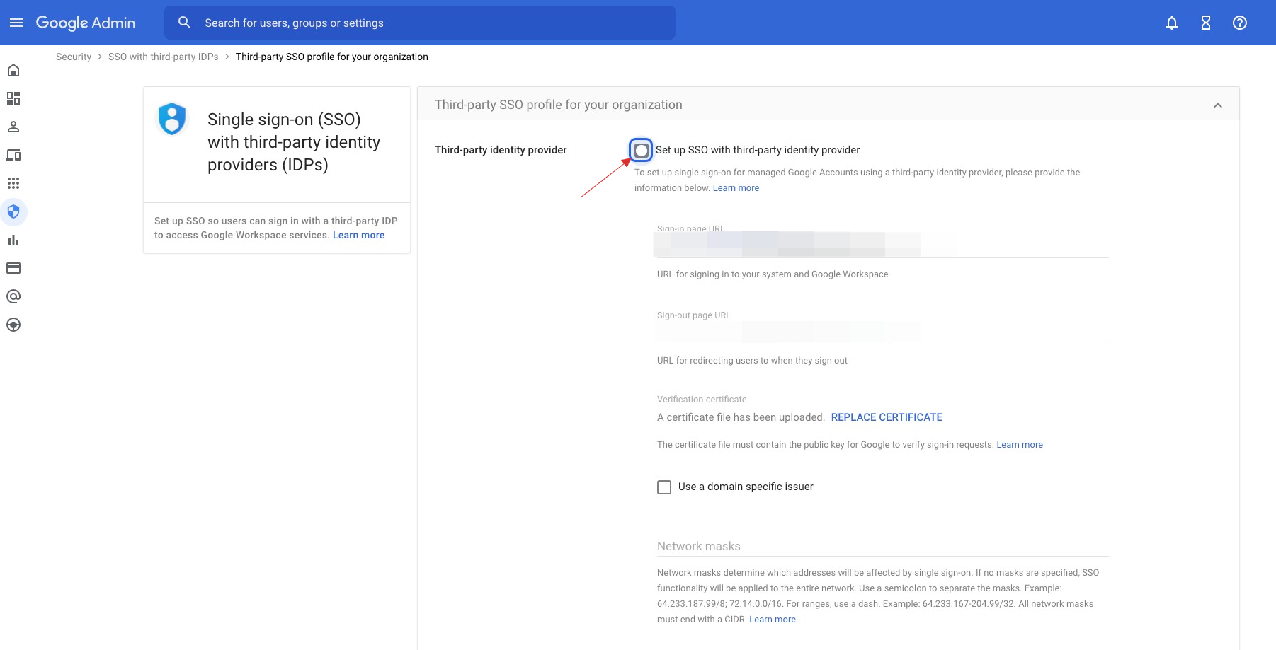 Set up SSO with third-party identity provider