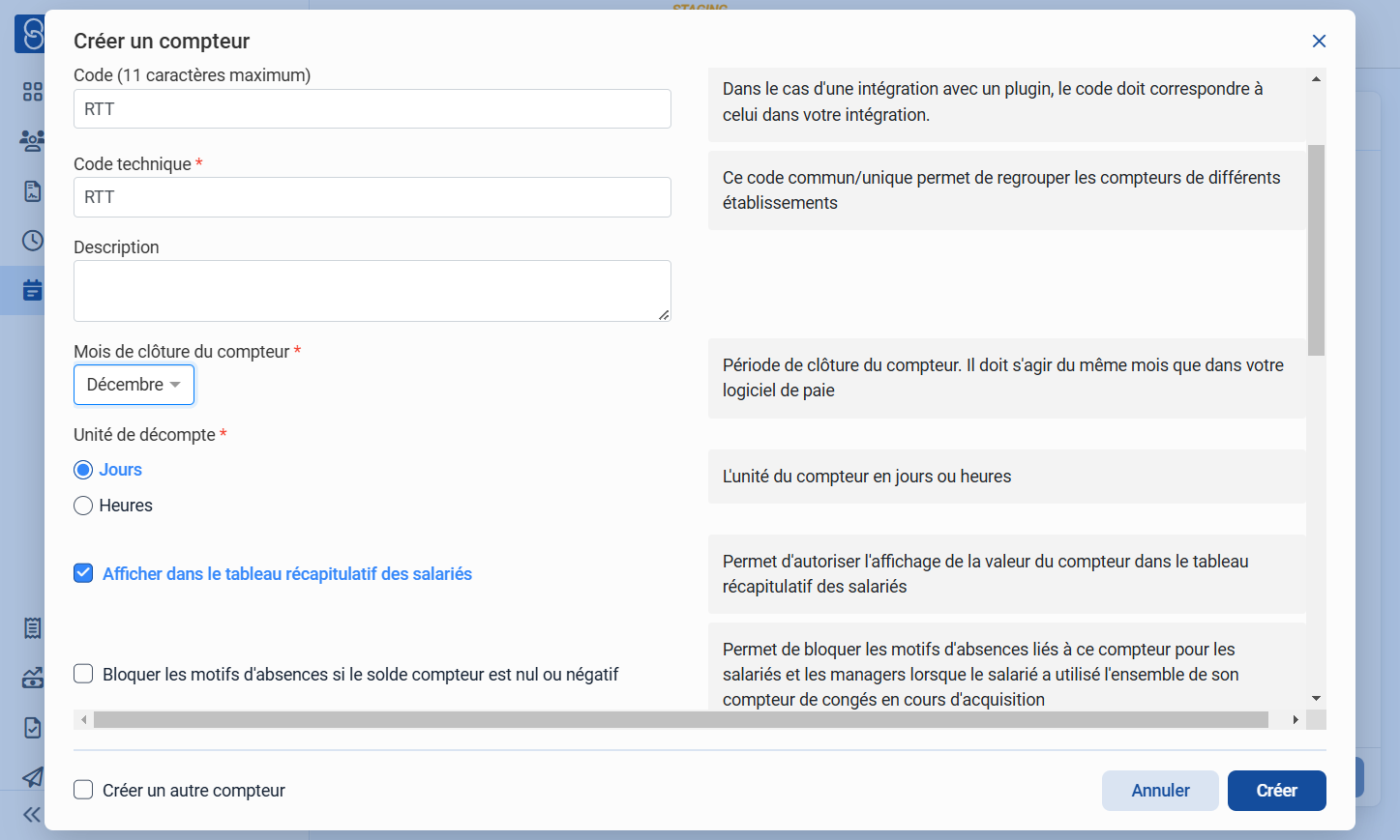 Cliquer sur "Afficher dans le tableau récapitulatif des salariés".