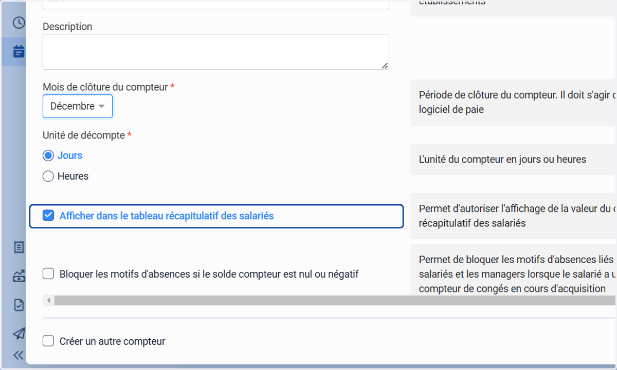 Cliquer sur "Afficher dans le tableau récapitulatif des salariés".