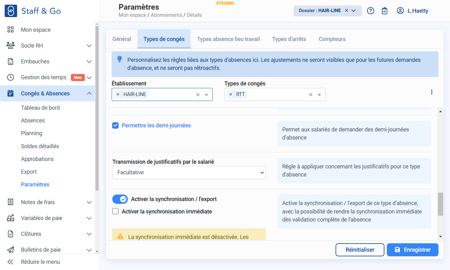 Cliquer sur "Enregistrer".