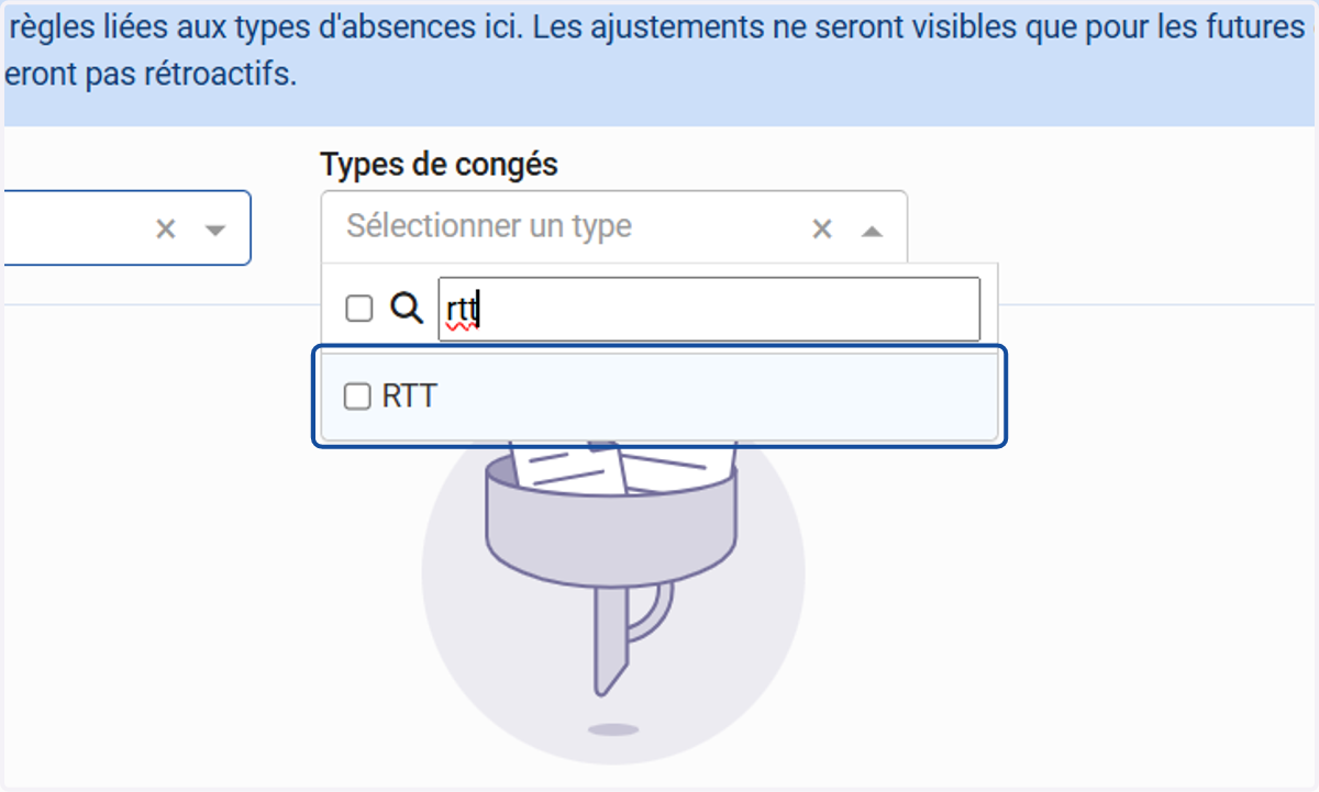 Choisir le type de congés concerné
