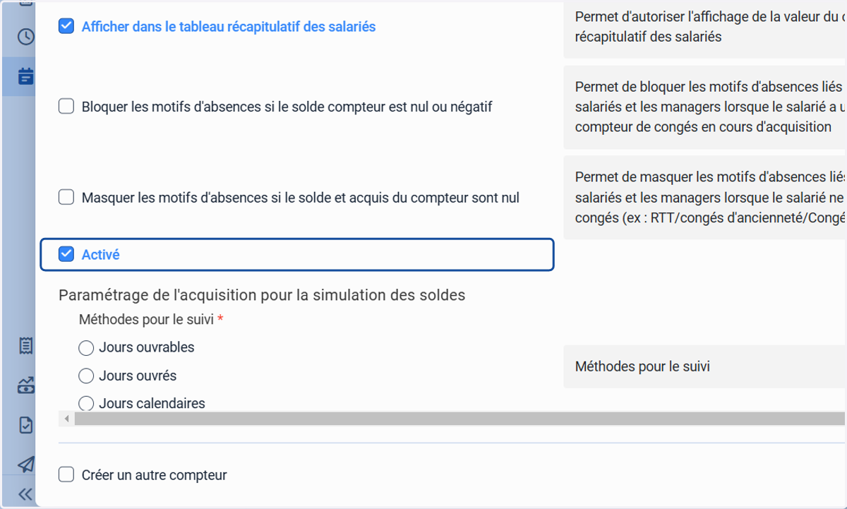 Cliquer sur "Activé".