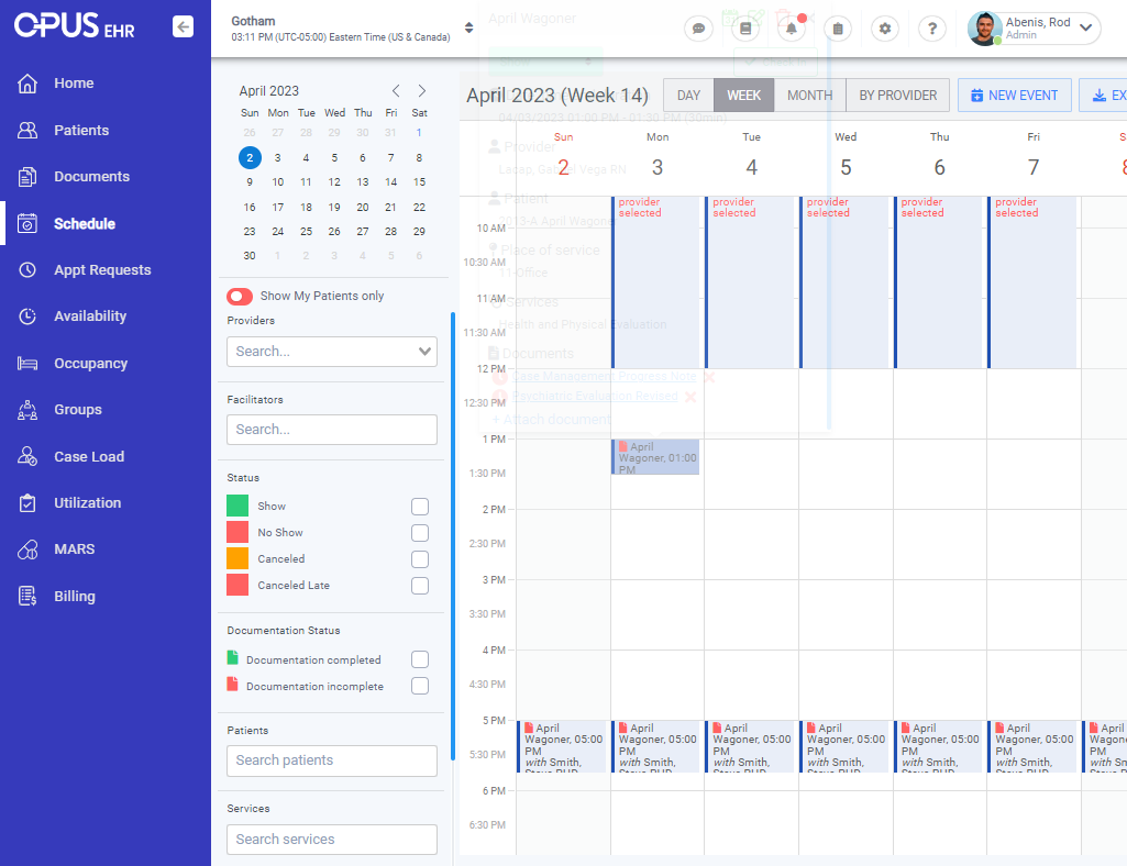 Second option: dragging on the calendar: 

Click and drag the original schedule to the calendar box corresponding to the new target schedule