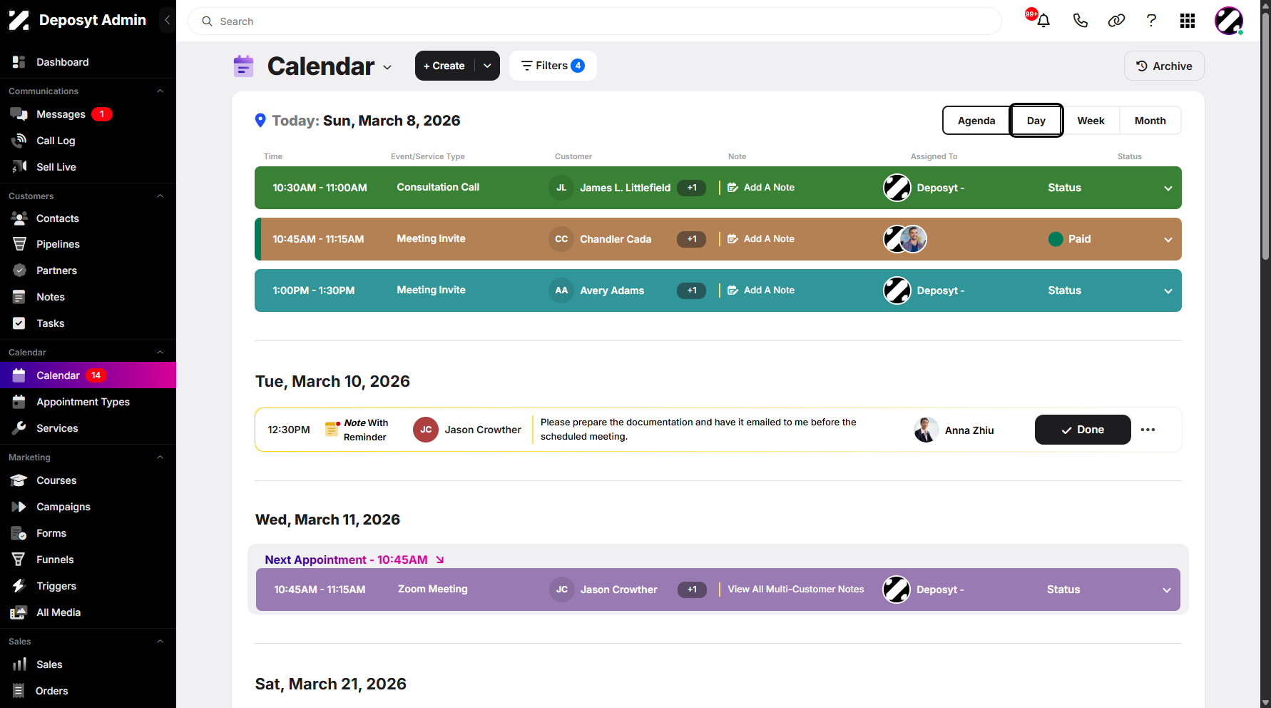 Step 3: Click on the “Day” button to change the dashboard view.