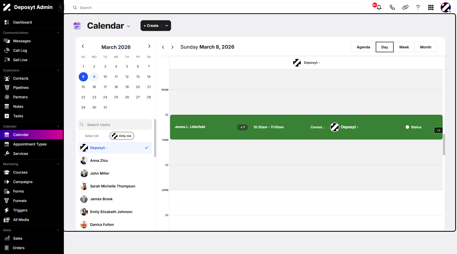Step 4: You can now view your calendar in “Day” view.